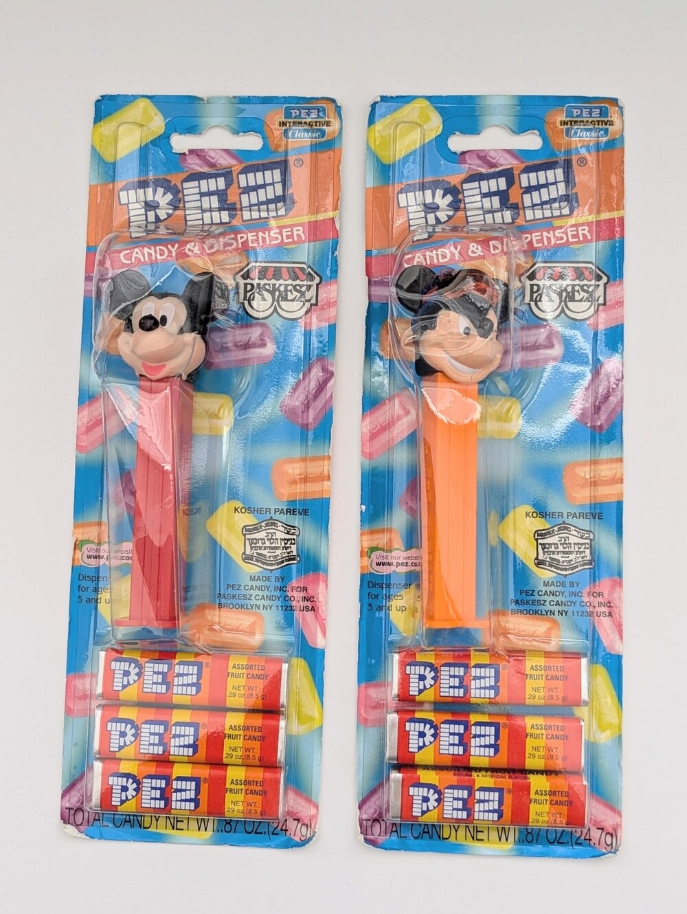2 UNOPENED PACKAGES PEZ Mickey Mouse & Minnie Mouse Candy Dispensers